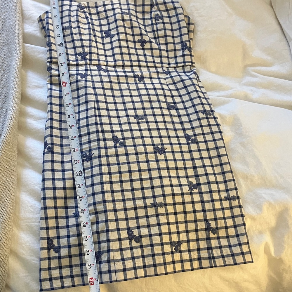 Sezane White and Navy Checked Mini Dress - Picture 9 of 11
